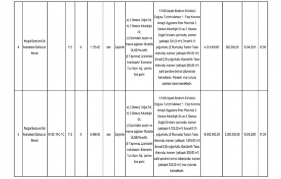 Bodrum da 51.8 milyon TL ye satılık 5 gayrimenkul!