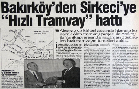 1991 yılında 2 tramvay projesinin temeli atılmış!