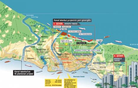 Kanal İstanbul projesi haritası!