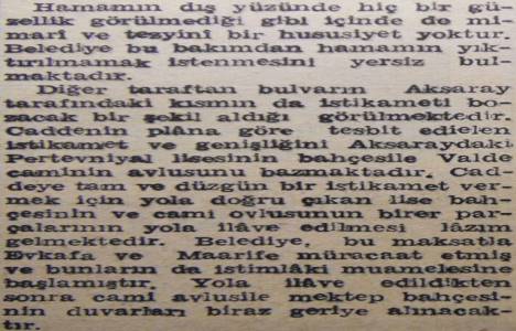 1944 yılında Pertevniyal Valide Sultan Cami bahçesi istimlak edilecekmiş!