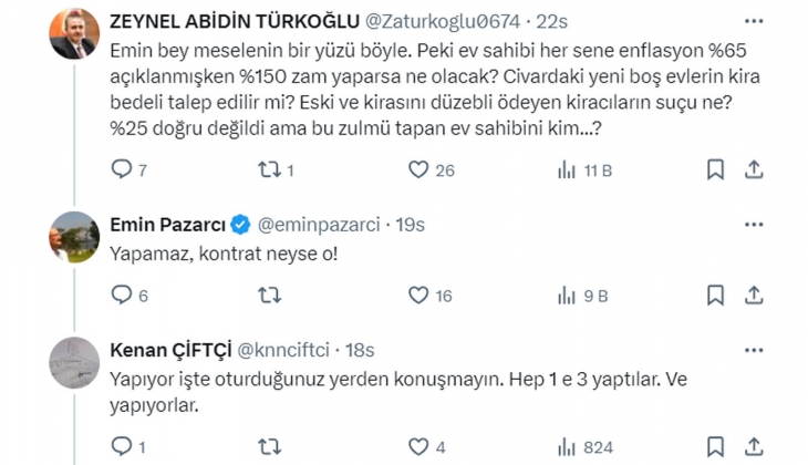 Emsali 30 bin TL olan evlerde 3-5 bin TL ye oturuyorlar: Kimse kötü niyetli kiracıları finanse etmeye mecbur değil!