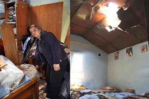 Habib-i Neccar Dağı'ndan kopan kayalar evlerin üstüne düştü!