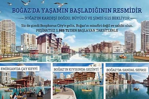 Sinpaş Bosphoruscity'de peşinatsız 1.965 TL taksitle!
