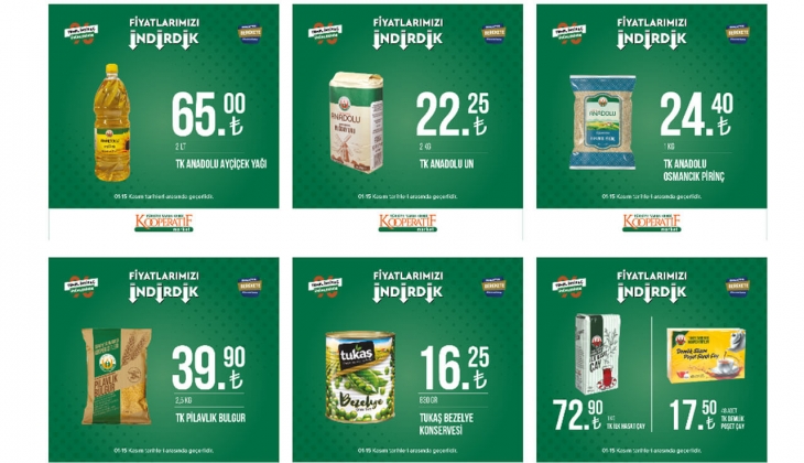 Tarım Kredi online kataloğunda ayçiçek yağı, çay, süt ürünleri ve ete şok indirim! 7 Kasım 2022 fiyat listesi