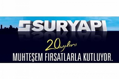 Adapark ve Eksen'de 60 ay sıfır faizle! Sur Yapı 20. yıl kampanyası!