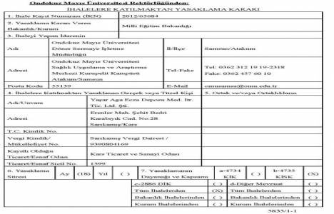 Yaşar Aga Eczane Deposu şirketine ihalelere katılma yasağı kararı!