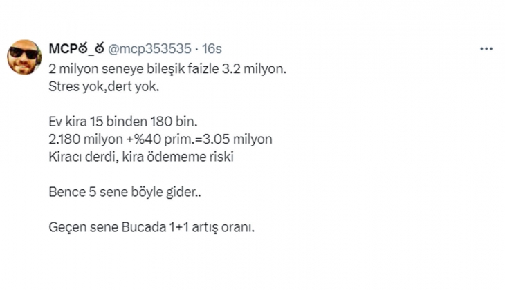 2 milyon TL ile evden 10-15 bin TL kira almak mı, yoksa mevduattan aylık 81 bin TL kazanmak mı? 
