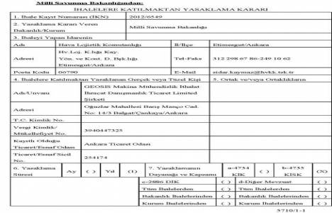 Geosis Makina Mühendislik ihalelere katılma yasağı kararı!