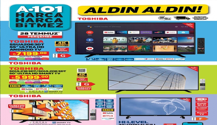 Beyaz eşyalarınız 28 Temmuz Perşembe A101 kataloğunda! İşte 28 Temmuz Perşembe A101 kataloğu! 
