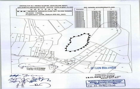 Antalya Aksu da Çelebiyelbengis Tepesi ne 1. Derece Arkeolojik Sit Alanı kararı!
