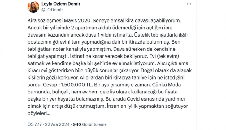 Kiracı ve ev sahibi anlaşmazlıkları bitmiyor: Elit semtlerde oturan kiracılar çıkmak için astronomik rakamlar istiyor!