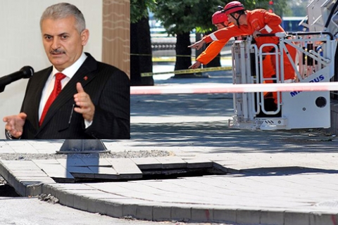 Binali Yıldırım: Göçük oldu, altında biri kaldığı teyit edilmedi!