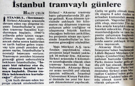 1992 yılında İstanbul tramvaylı günlere dönüyormuş!