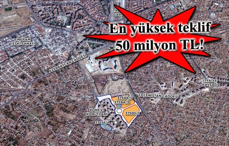 Emlak Konut Konya Meram Yenice arsa ihalesine 8 teklif geldi!