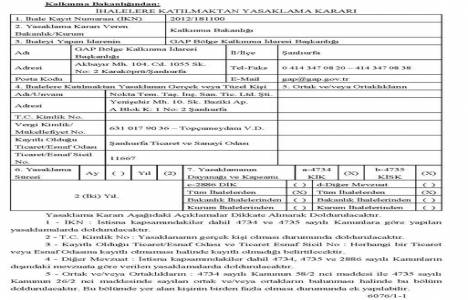 Nokta İnşaat a ihalelere katılma yasağı!