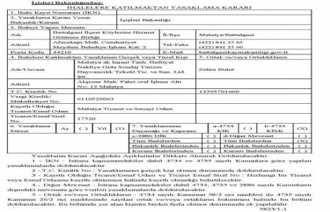 İçişleri Bakanlığı 5 firma ve 1 şahısa ihalelere katılma yasağı verdi!