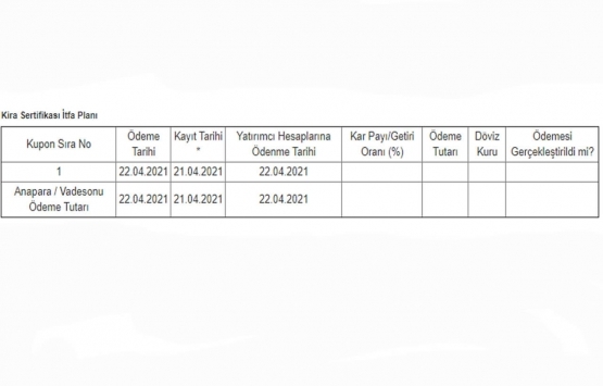 Bereket Varlık Kiralama 140 milyon TL kira sertifikası sattı!