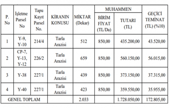 Amasya Gökhöyük teki tarım arazileri kiraya verilecek!