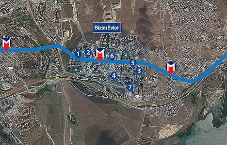 Mahmutbey-Esenkent metrosunun Ispartakule durağı Bizim Evler olacak!