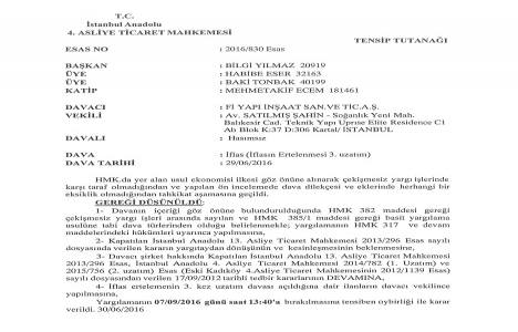 Fi Yapı 3. kez iflas erteleme istedi!