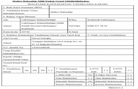 Maliye Bakanlığı 4 firma ve 2 şahıs için ihalelere katılma yasağı aldı!