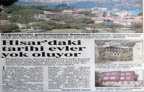 1995 yılında Hisar daki tarihi evler yok oluyormuş!