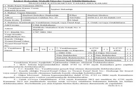 İçişleri Bakanlığı 2 firmaya ihalelere katılma yasağı verdi!