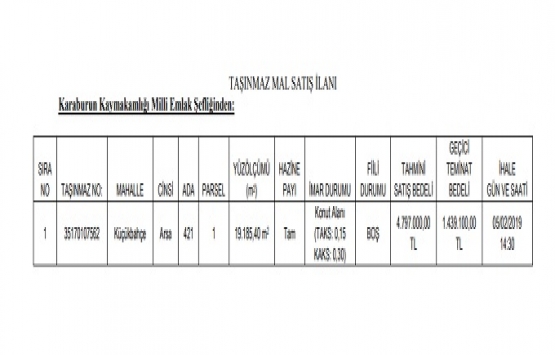 İzmir Karaburun da 4.7 milyon TL ye satılık arsa!