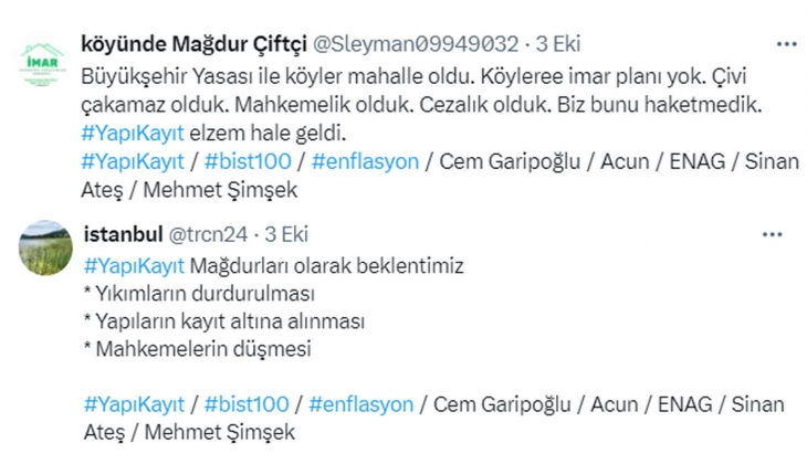 İmar Yasasına Takılanlar Derneği: En büyük mağduriyet, bir ailenin tapulu evi yıkılınca yaşanır!