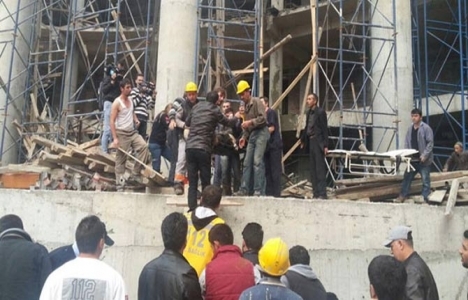 Çerkezköy'de hastane inşaatında iskele çöktü: 3 yaralı!