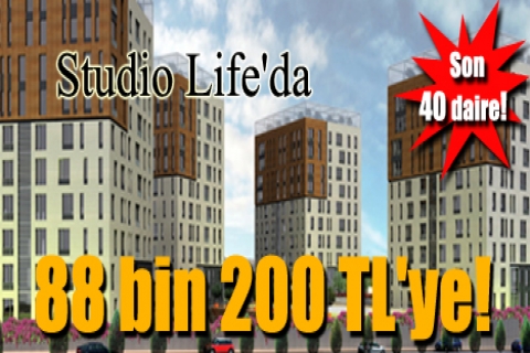 Studio Life'da 88 bin 200 TL'ye! Son 40 daire!