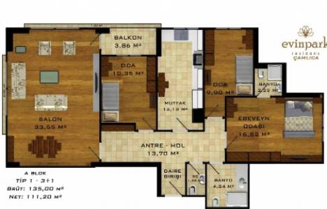 Evinpark Çamlıca Rezidans fiyatları 450 bin TL den başlıyor!