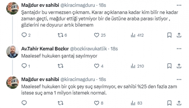 Mahkemelik kiracı, dava uzamasın diye evden çıkmak için ev sahibinden 1 milyon TL istedi!