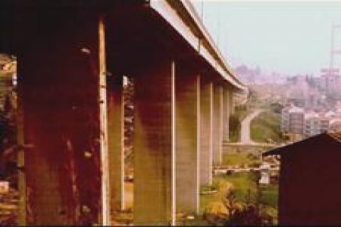 Ortaköy V411 Viyadüğü'nde güçlendirme çalışması