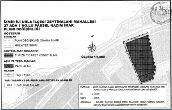 Urla daki Hazine arazisinin imar değişikliği onaylandı!