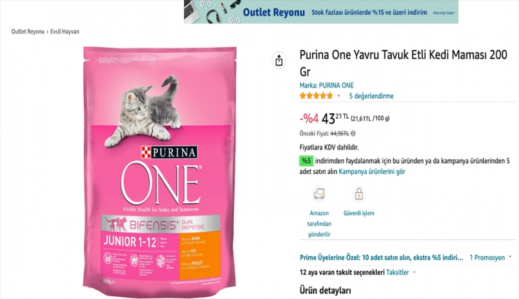 Amazon’da evcil hayvanlarınızın ihtiyaçları yüzde 15 indirimli. İşte 30 Eylül 2022 Amazon fiyat listesi