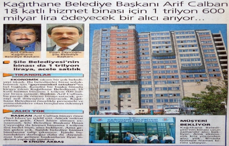 1999 yılında Kağıthane Belediyesi hizmet binası satılık!