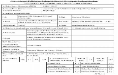 Gökkuşağı Gıda Tekstil şirketine ihalelere katılma yasağı kararı!