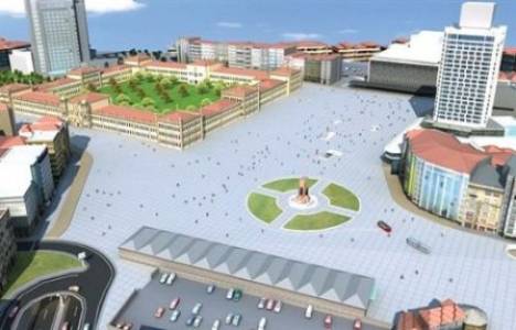 Taksim'in yeni halini gösteren panolar meydana yerleştirildi! 