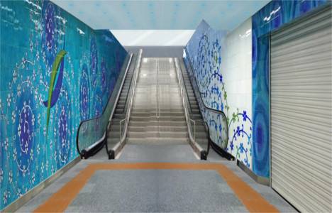 Acıbadem Akasya AVM metro girişini Anikya İznik Çinileri süslüyor!