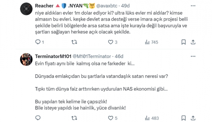 Vatandaşlık için ev alanlar, şimdi satıyor! 5 yıl önce 300 bin dolara alınan ev için fiyatlar 1 milyon doları buluyor! 
