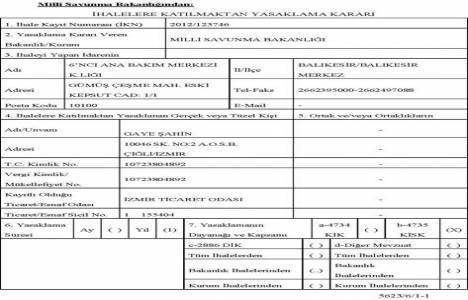 Milli Savunma Bakanlığı 17 firmaya ihalelere katılma yasağı verdi!