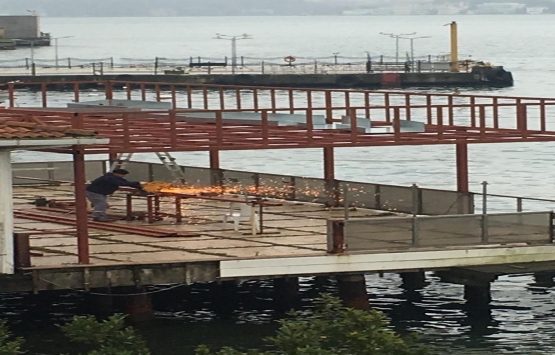 Tarihi Paşabahçe İskelesi’nde dikkat çeken inşaat!