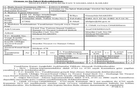 Estel Taç Turizm İnşaat şirketi ihalelere katılma yasağı kararı!