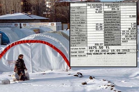 Van depremzedeleri elektrik faturalarını görünce şoke oldu!