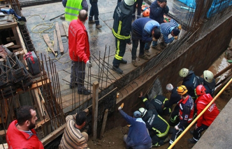 Bursa Yıldırım'da temel çalışmaları sırasında göçük meydana geldi!