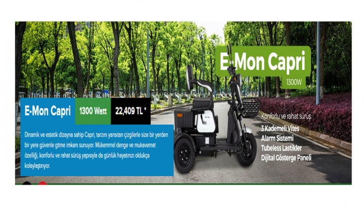 Mondial 3 tekerlekli elektrikli E-Mon Capri fiyatları ne kadar? İşte 2 Haziran 2022 fiyat listesi...