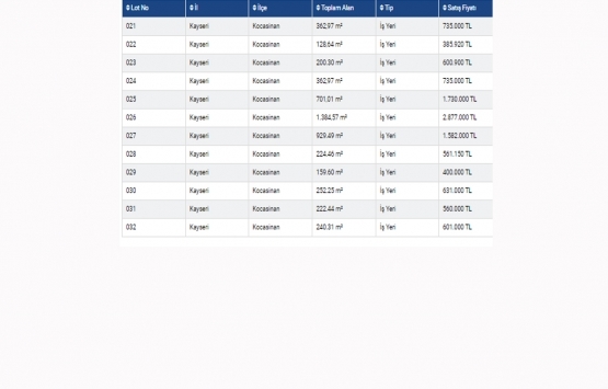 Erciyes Küçük Sanayi Sitesi nde 32 iş yeri satışa çıktı!
