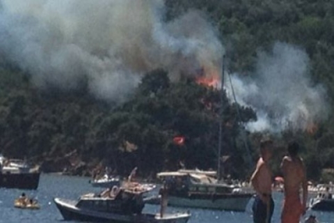 Adalar'daki çıkan yangında, 3,5 hektarlık saha zarar gördü! 