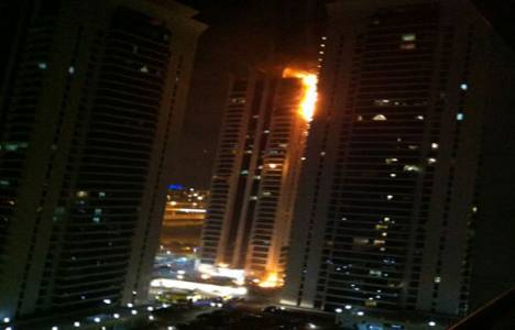  Dubai'deki lüks rezidans'ta yangın çıktı!